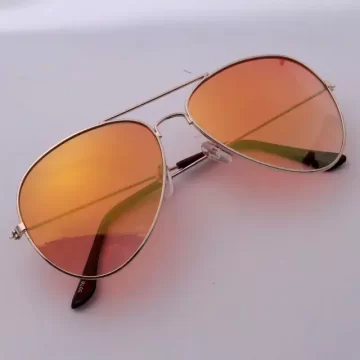 Aviators Men Orange Sunglasses