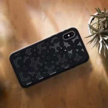 Black Abstract Silicone Back Case Cover for Apple iPhone X/iPhone 10